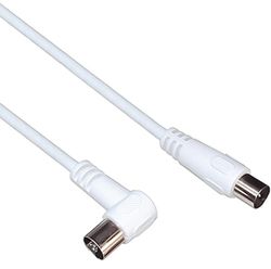 PremiumCord TV M/F 90, cabo coaxial 75 Ohm, 10 m, IEC macho/feminino, branco