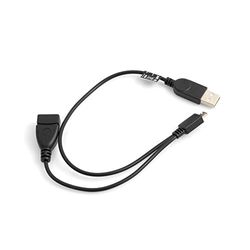 SYSTEM-S 3in1 OTG Host Micro USB (mannelijk) naar USB A 2.0 (mannelijk/vrouwelijk) kabel 30 cm