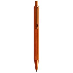 RHODIA 9388C – navulbare balpen scRipt zeshoekige behuizing van geborsteld aluminium – oranje – intrekbare punt met hoge precisie 0,7 mm, zwarte inkt – collectie ScRipt