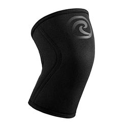 Rehband Krachtsportkniebrace, kniebrace voor cross-fit en zware training, 5 mm neopreen, verkrijgbaar in vele kleuren en maten, uniseks, kleur: carbon/zwart