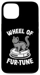 Wheel Of Fur-Tune Cat On Robot Vacuum Cleaner Cat Case for iPhone 13