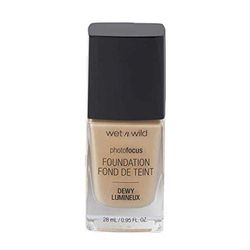 Wet n Wild, Photo Focus Foundation Dewy, Weightless Foundation with Nourishing and Long-wearing Formula, Buildable Coverage, Ideal for Normal to Dry Skin Type, Vegan, Soft Beige