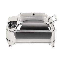 Olympia Square Electric Chafer 410 x 410 x 240 MM in acciaio INOX e vetro piatto
