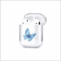 Coque de Protection en Silicone pour écouteurs AirPods 3pro avec Papillon Bleu Clair pour écouteurs Bluetooth Apple - Résistante aux Chutes et à l'usure - Beau et Facile à Transporter