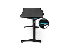 L33T Gaming E-Sport Tournament V2 Table de Gaming Ergonomique avec système de Gestion des câbles et éclairage LED Noir 44,3"