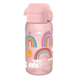 Ion8 Gourde Enfant, 350ml, Anti-Fuite, Facile à Ouvrir, Verrouillage Sécurisé, Lavable en Lave-Vaisselle, Sans BPA, Poignée de Transport, Facile à Nettoyer, Carbone Neutre, Arcs-En-Ciel