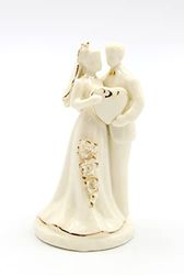 Cosmos Gifts 30718 porcelanowa rocznica para w kolorze kości słoniowej figurka 10 cm H