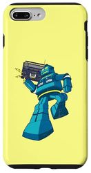 Cassette Boombox rétro Robot Walkman années 80 Music Lover Coque pour iPhone 7 Plus/8 Plus