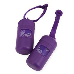 Best Pet Supplies Soporte para bolsas de excremento de perro, dispensador reutilizable para viajes, caminar, parque y uso al aire libre, duradero con clip, color morado (paquete de 2)
