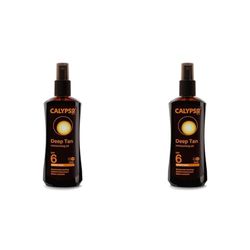 Calypso Deep Tanning Oil Spray SPF6 Monoi Tahiti (Pack of 2)