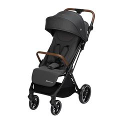 Bebeconfort Indra, Barnvagn, 0-4 år (22 kg), snabb automatisk hopfällbar resebarnvagn, integrerad fjädring, kompakt barnvagn, liggläge, inkl. regnskydd, kompatibel med bilbarnstol, Mineral Graphite