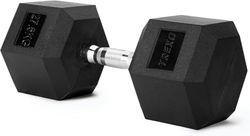 TREXO Hexagon halters 27,5 kg hex korte halters met duurzaam rubber gietijzer voor krachttraining met ergonomische verchroomde handgreep, gewichten, training thuis, halters voor mannen en vrouwen
