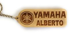 Portachiavi o calamita personalizzato in legno Faltec compatibile con YAMAHA - personalizza con il tuo nome o con la targa della moto - logo moto