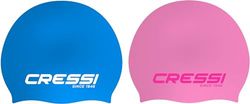 CRESSI Ricky Jr Swim Cap 2X Junior - Due Cuffie Junior per il Nuoto, Azzurro/Bianco + Rosa/Rosa, Bleu Clair/Blanc + Rose/Rose, Taglia Unica