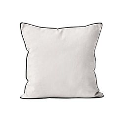 Soleil d'ocre Cojín de Microfibra Lavada Boheme, Blanco, 40 x 40 cm