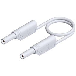 Embouts de sécurité [fiche à Passepoil 4 mm – fiche à Passepoil 4 mm] 2.00 m blanc sKS Hirschmann MLS ws 200/2 5 Weiß