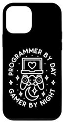 Carcasa para iPhone 12 mini Programador por día Gamer By Night Console Gaming Coding Geek