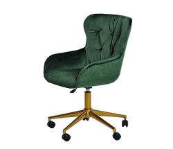 Jahnke Club Worx Chaise de Bureau en Velours Vert/doré