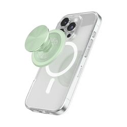 PopSockets: PopGrip Round para MagSafe - Anillo Adaptador para MagSafe Incluido - Soporte y Agarre para Teléfonos Móviles y Carcasas con un Top Intercambiable - Aluminum Honeydew