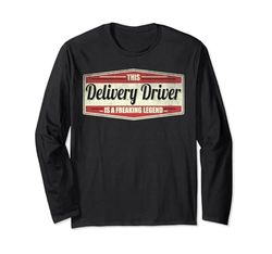 Funny Profession Quote Vintage Delivery Driver Maglia a Manica