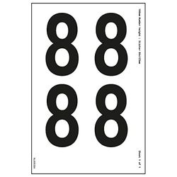 V Safety One Number Sheet - 8-13 mm Number Height - 300 x 200 mm - Self Adhesive Vinyl