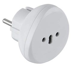 Electraline 70057 Adaptador de viagem suíça/Itália/Brasil para as suas tomadas de França/Europa, branco