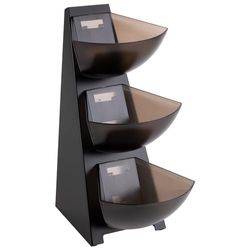 APS 11413 Multi-rack, keukenrek, frame van 18/0 roestvrij staal, portieschil van kunststof, portiedispenser, volume per giet, inhoud 1 liter, 3-traps