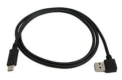 SYSTEM-S USB 3.1 kabel 1 m type C stekker naar type A stekker hoek adapter in zwart