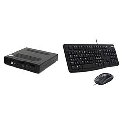 HP Elitedesk 800 G2 Desktop Mini Usdt Intel Quad Core I5 256 Gb Ssd Disco Rigido 8 Gb & Logitech Mk120 Kit Tastiera E Mouse Cablati Per Windows, Mouse Ottico, Plug-And-Play Usb