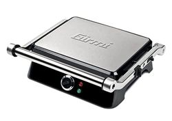 Girmi BS44 grillpan in petravera-look, roestvrijstalen behuizing, platen 29,3 x 23 cm