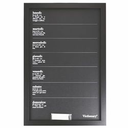 Lavagna week da parete con gessetti 40x60 cm in mdf e ferro, Victionary