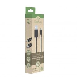 Green Joy Câble Charge et Data Micro USB / 2A - 2m - Noir