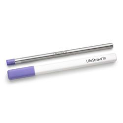 LifeStraw Sip - återanvändbart filtersugrör i rostfritt stål med fodral, eliminerar mikroplast, bakterier och parasiter för resor och daglig användning, lila tistel