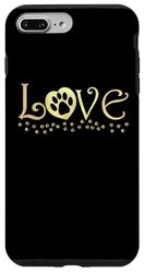 Carcasa para iPhone 7 Plus/8 Plus Pistas amarillas vintage de patas de amor para los amantes de los perros