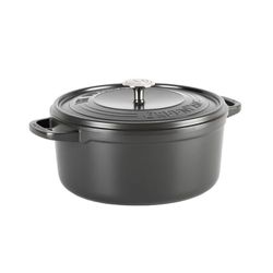 GreenPan Featherweights Healthy Ceramic Non-Stick Dutch Oven, 28 cm/6 Litre, Cast Iron Casserole Dish with Lid, PFAS-Free, Induction, Oven Safe, Grey