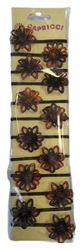 BRUSI Lot de 12 chouchous Fleur Carey, Noir, Estandar