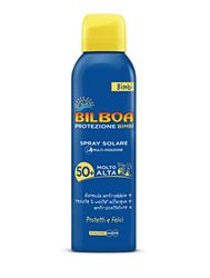 Bilboa Blandade barn Solspray med mycket högt skydd, SPF 50+, vattentålig och skållningsfri formel, dermatologiskt testad, 150 ml