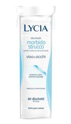 Lycia - Original Dischetti Struccanti 80 pezzi, Dischetti 100% Cotone, Doppia Trama per Rimuovere con un lato e Perfezionare con l'altro