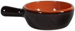 De Silva Casserole en Terre Cuite (faïence) avec Poignée Version Italienne Ø 21 cm - 1.578 L - Noir / Roux
