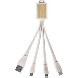 3-in-1 kabel voor het opladen van granulaat + TPE en bamboe