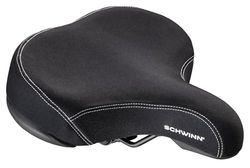 Schwinn Assento de bicicleta confortável para homens e mulheres, espuma Comfort Breeze, selim de substituição para todas as bicicletas de adultos com espigão de selim padrão, selim largo, cor preta