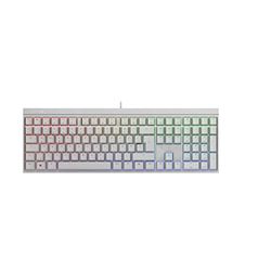 CHERRY MX 2.0S, Tastiera Gaming Con Filo con Illuminazione RGB, Layout per la Germania (QWERTZ), Progettato in Germania, Interruttori originali MX RED, Bianco