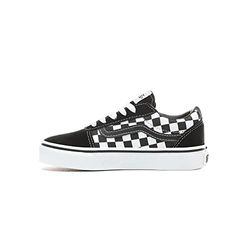 Vans Unisex Kids Ward Suede/Canvas sneakers, zwart Checker Black True White Pvj, 28 EU, Zwart (Checkered Black True White), 28 EU