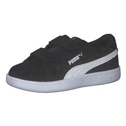 PUMA Smash 3.0 SD V PS, Zapatillas Unisex niños, Negro, Blanco, 29 EU