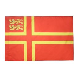 Normandische Sint Olaf Kruis 2 leeuwen Vlag 90x60 cm voor een paal - Normandische Provincie Frankrijk vlaggen 60 x 90 cm - Banier 2x3 ft met gat - AZ FLAG