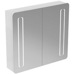 Ideal Standard - Spiegel met twee deuren met softclose, led-licht aan de zijkant en onderkant, 80 x 70, 58 W, neutraal