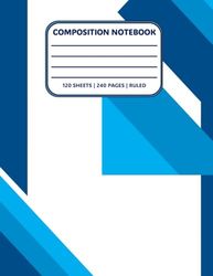 Composition Notebook, Ruled Notebook ,Single Line Ruled Notebook , Student Ruled Notebook, Ideal for College and School Students: Ruled Pages, 120 ... with Date & Page No Printed on All Pages