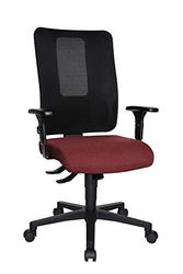Topstar Open X (N) Chaise de Bureau Ergonomique en Maille Respirante avec revêtement en Tissu Bordeaux/Noir