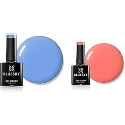 Bluesky Gel Nail Polish, Blue Iris A101, Blue, Light, Sky, and Summer Coral BSH019, Coral, Peach, Orange, Long Lasting, Chip Resistant, 10 ml (Requires Drying Under UV LED Lamp)
