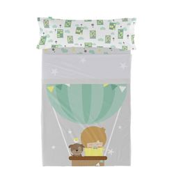 HappyFriday Happynois Air Balloon beddengoedset, meerkleurig, voor 80/90 cm bed, 2-delig